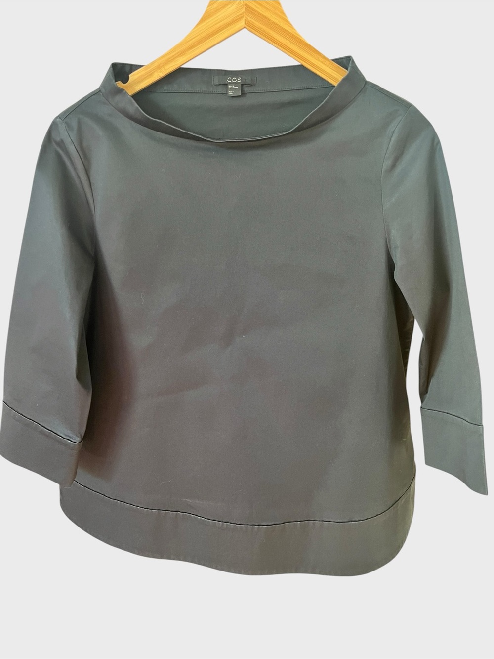COS black Boatneck 3/4 Sleeve Blouse